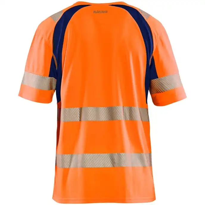 Warnschutz T-Shirt mit UV-Schutz "3397" in orange/marine, 3XL - Thumbnail 2