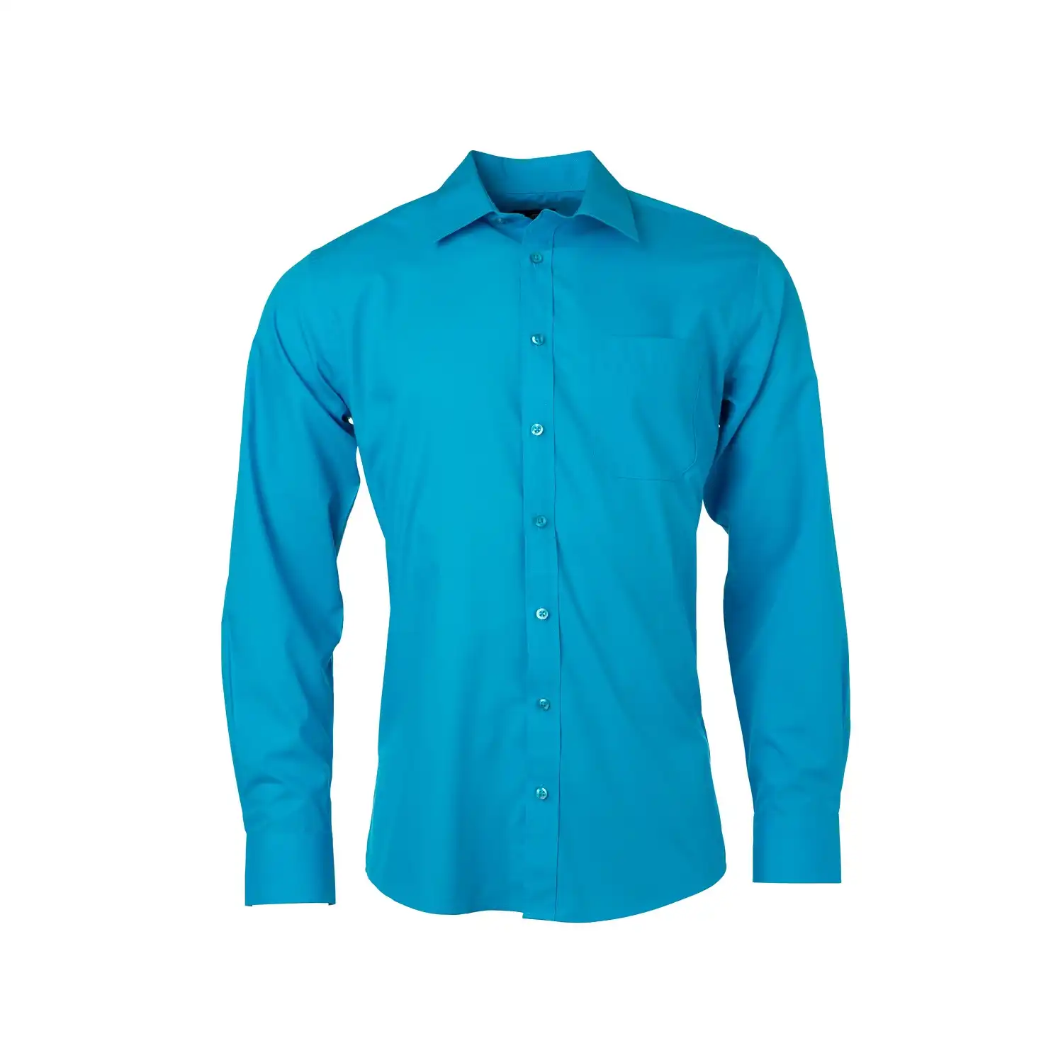 Langarm Hemd "JN678" in turquoise, 3XL - Bild 1