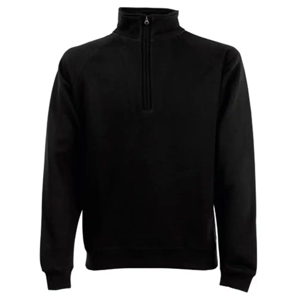 Zip-Sweatshirt "F382" Premium Raglan in black, L - Bild 1