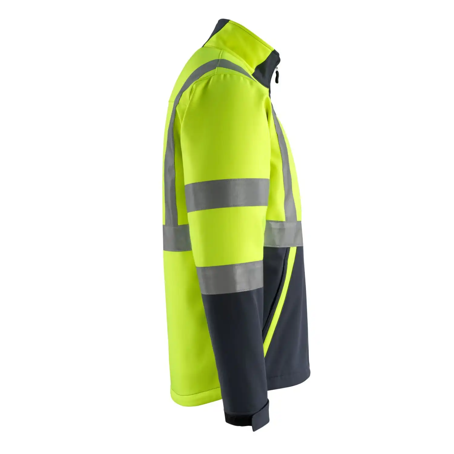Warn-Softshelljacke "KIAMA" Safe Light in gelb/schwarzblau, XXL - Thumbnail 4
