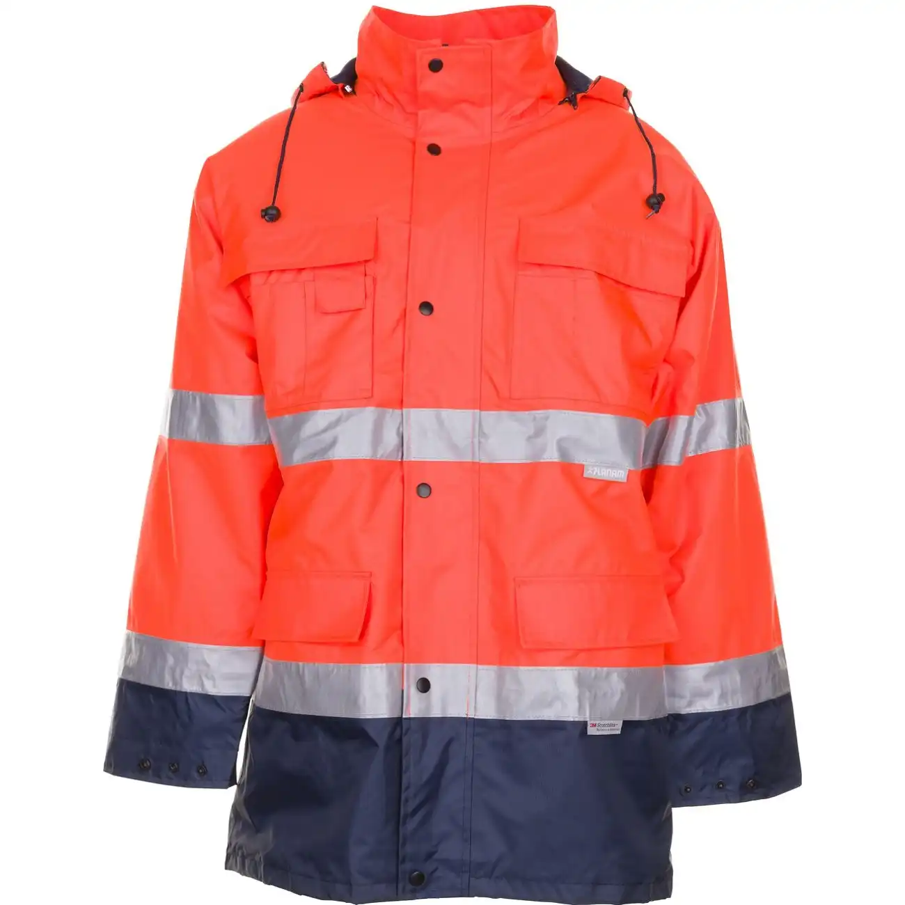 Warnschutz Winter-Parka 2in1 "KONTRAST" in orange/marine, 4XL - Bild 1
