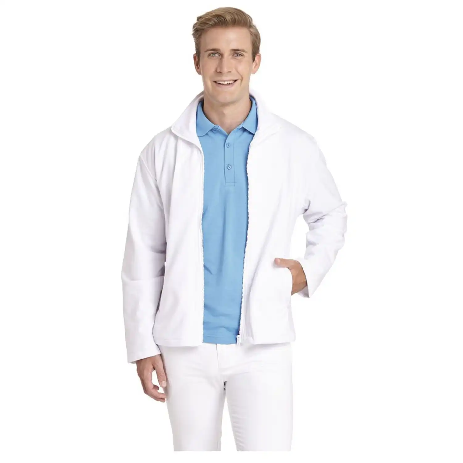 Herren-Sweatjacke "12/1095" in L, Weiß - Bild 1