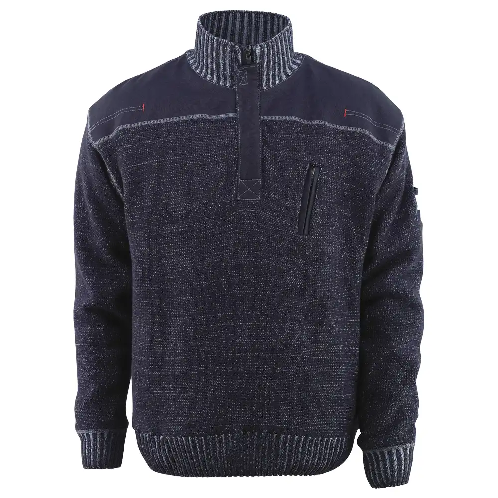 Strickpullover "NAXOS" Frontline in blaugrau, XXL - Bild 1