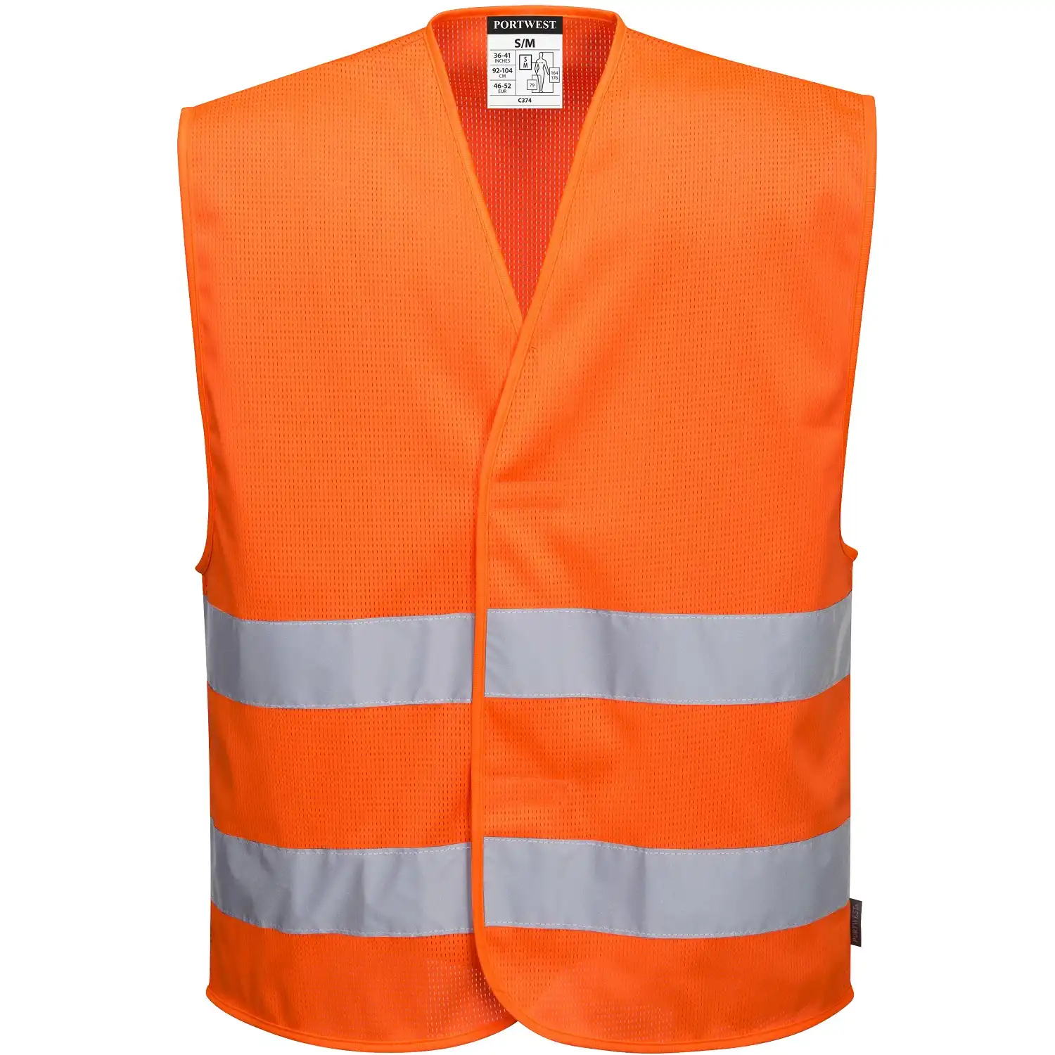 Mesh-Warnweste ohne Schulterreflex "C374" Kl. 2 in Orange, L/XL - Bild 1