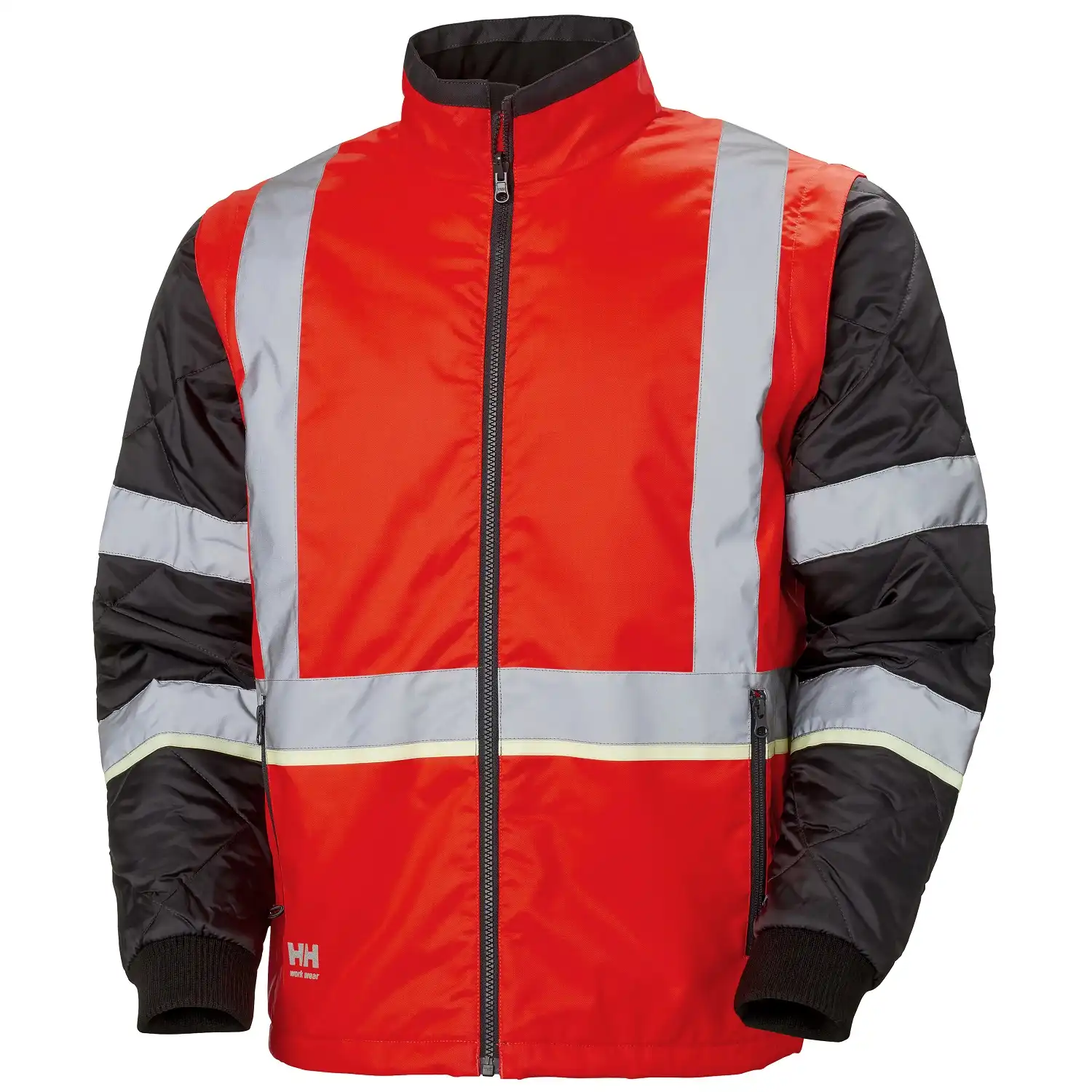 Warnschutz Steppjacke 2in1 "UC-ME" Nachtleuchtend in rot/schwarz, XS - Thumbnail 1