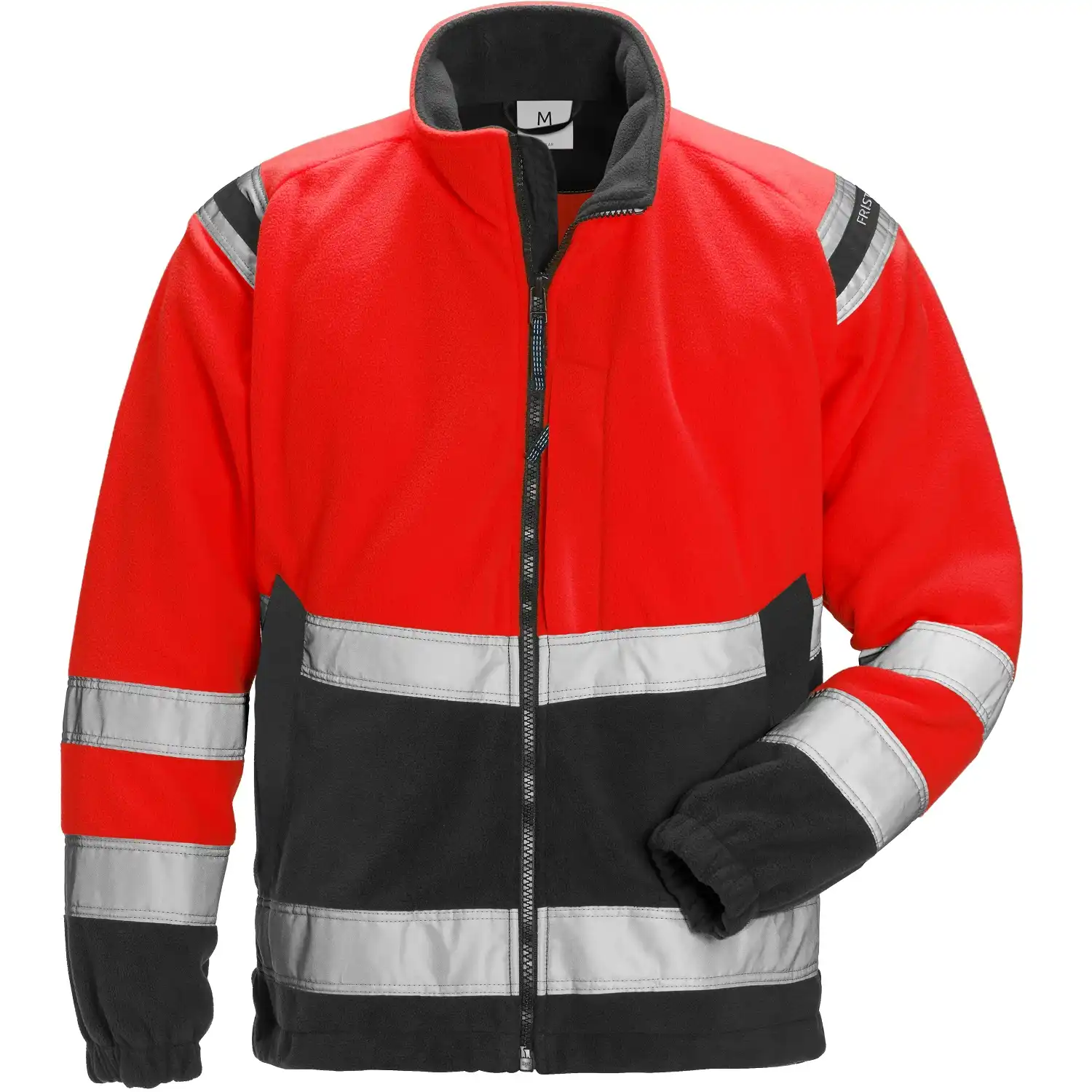 Warnschutz Fleecejacke "4041 FE" in rot/schwarz, L - Thumbnail 1