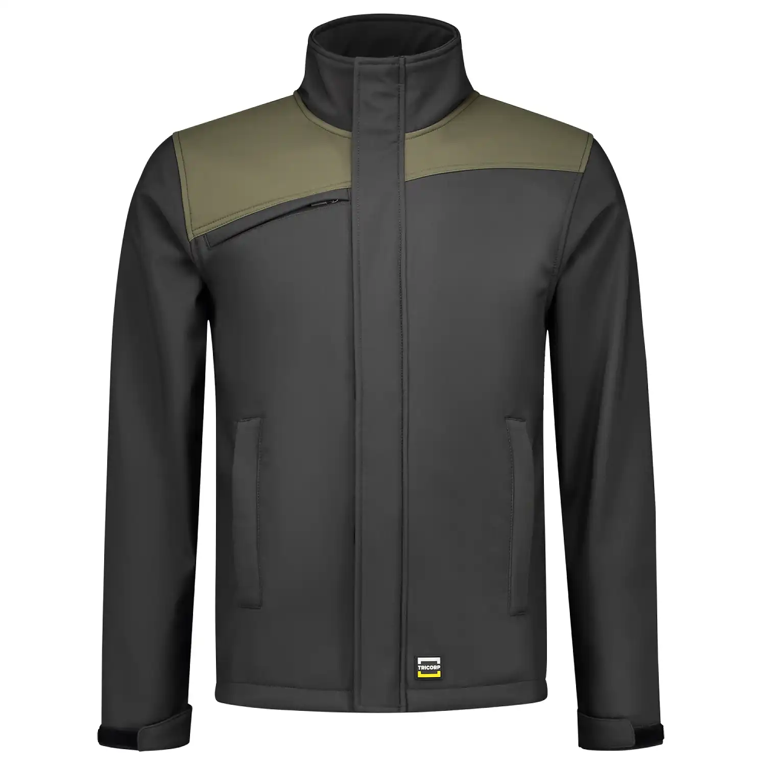 Softshelljacke Bicolor "402021" Workwear in XS, dark grey/army - Thumbnail 1
