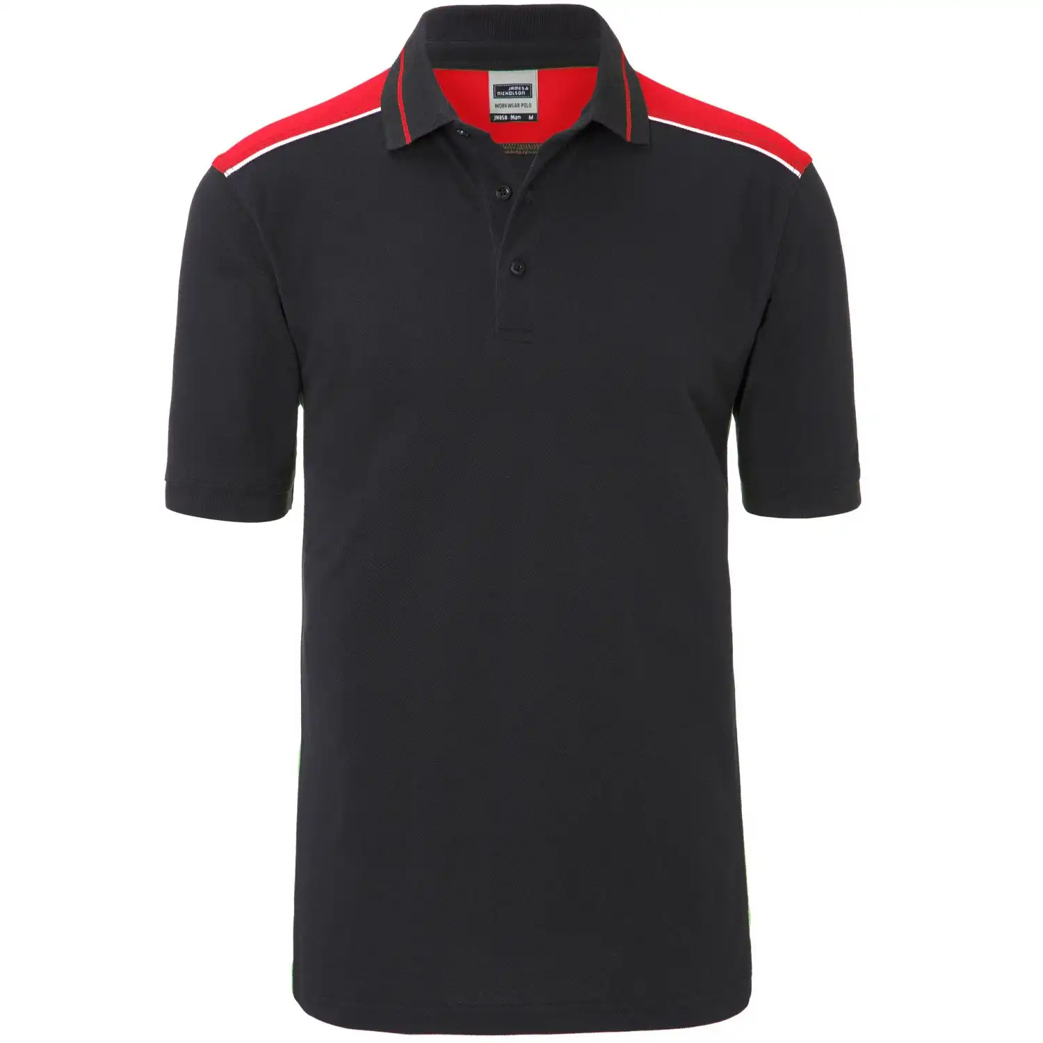 Polo T-Shirt "JN858" in carbon/red, L - Bild 1