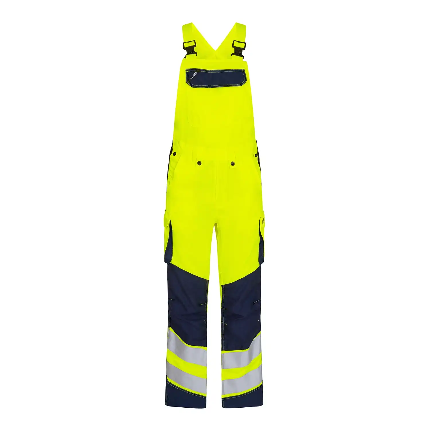 Warnschutz Latzhose "3545-319" Safety leicht Kl. 2 in gelb/marine, 48 - Thumbnail 1