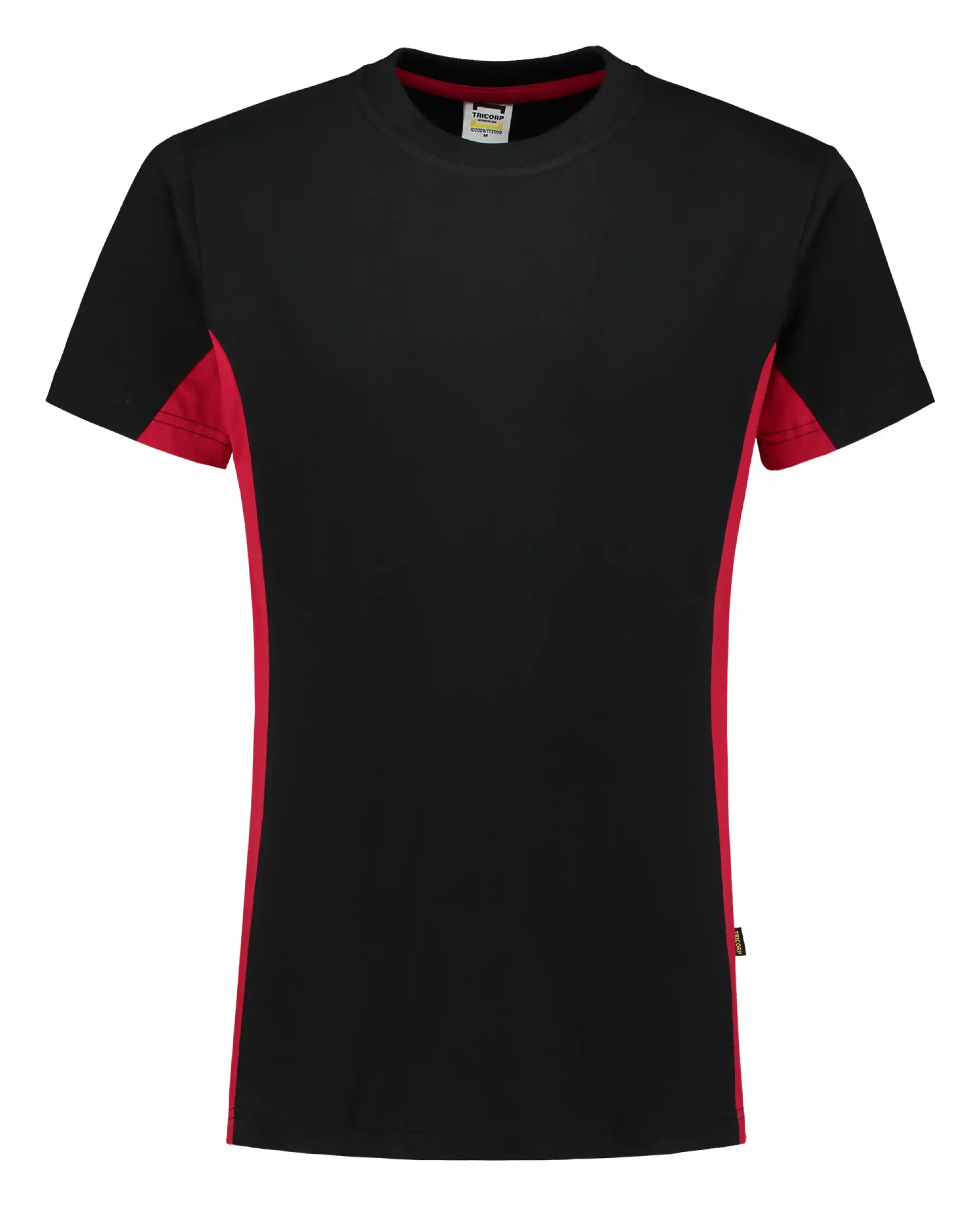 T-Shirt Bicolor "102004" Workwear in black/red, XL - Thumbnail 1