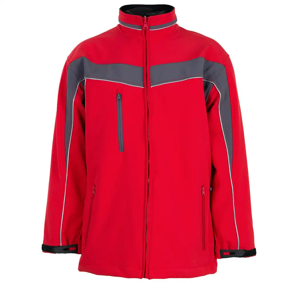 Softshelljacke "PLALINE" in rot/schiefer/schwarz, 4XL - Bild 1