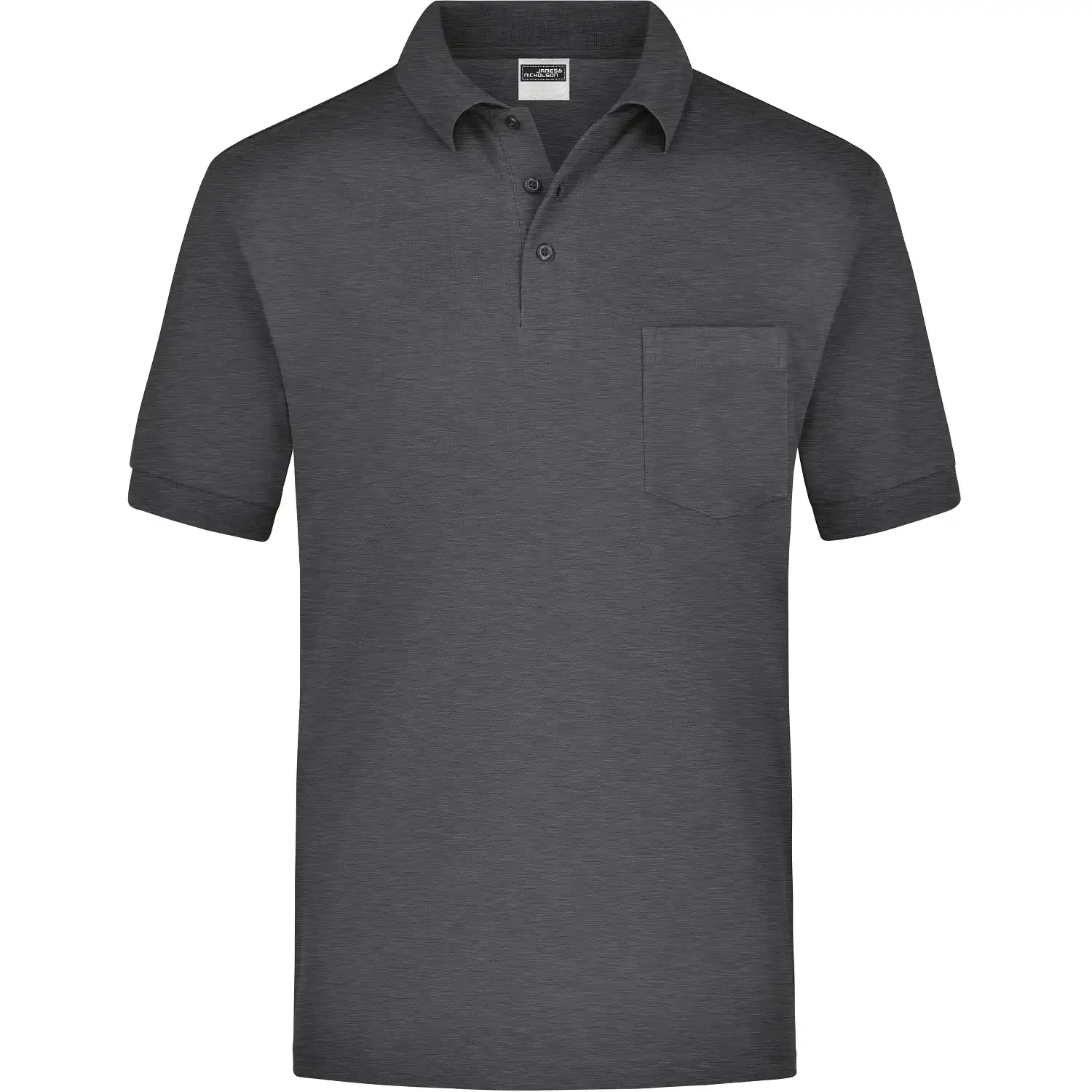 Polo-Shirt Piqué Pocket "JN026" in anthracite-melange, M - Bild 1