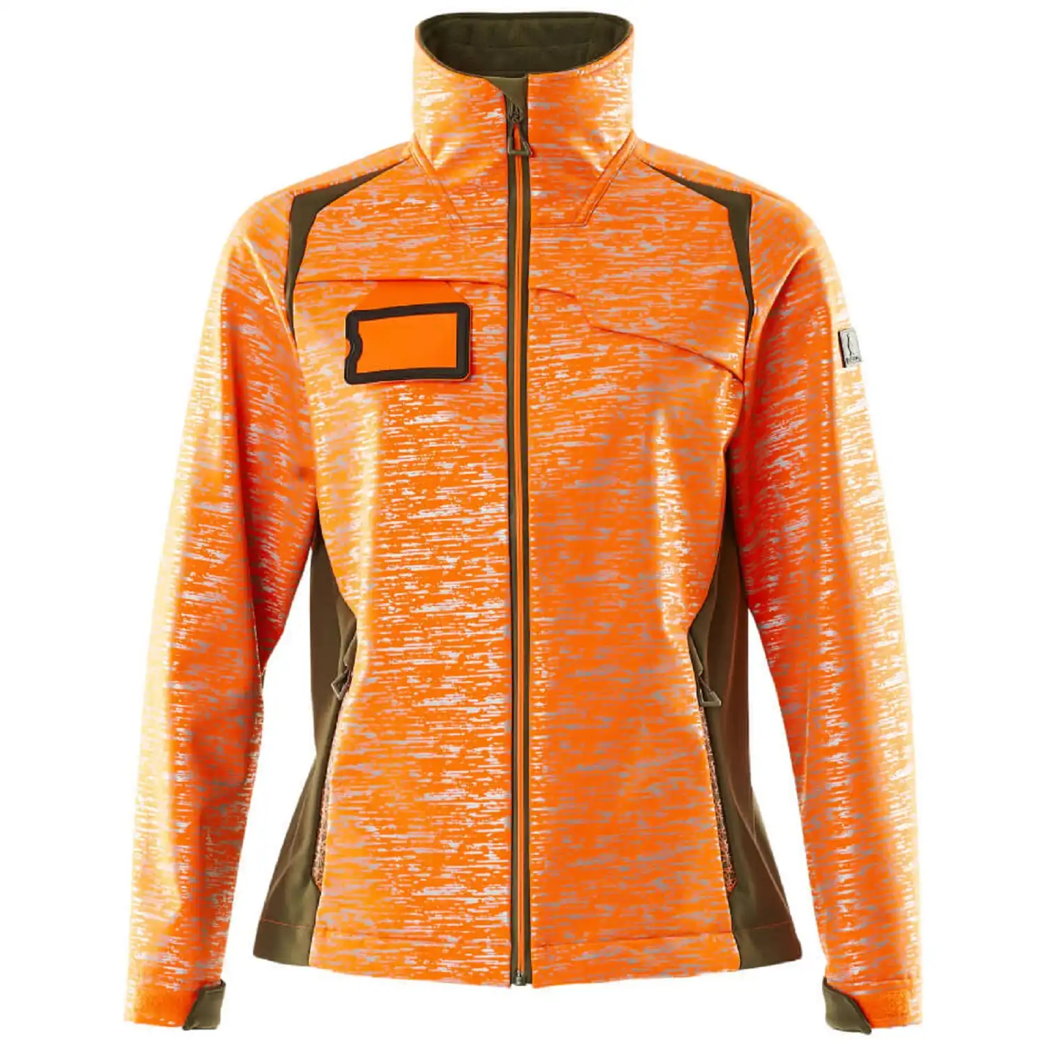 Damen Softshell Jacke "ACCELERATE SAFE" in orange/moosgrün, S - Bild 1