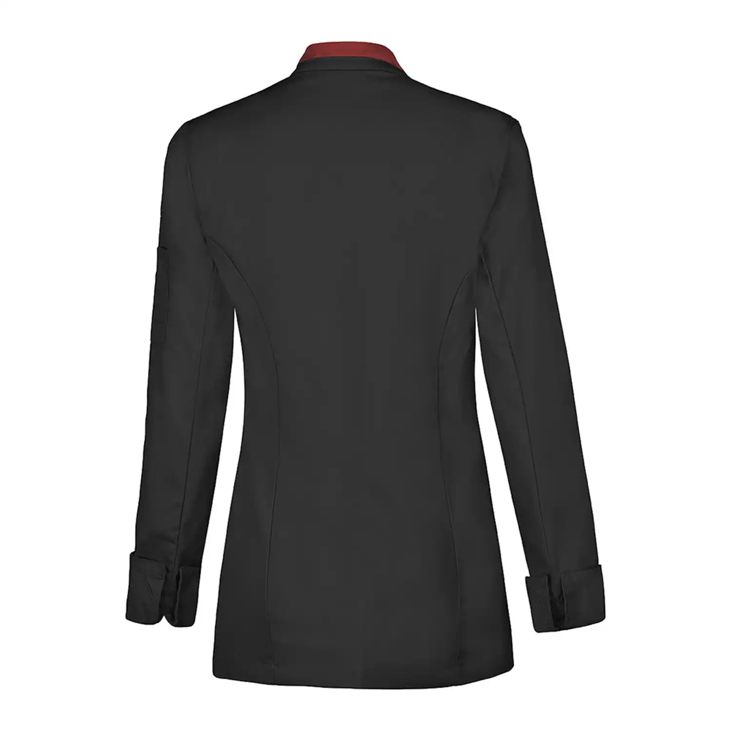 Damen Kochjacke "SAFFRON" in schwarz/rot, L - Thumbnail 2