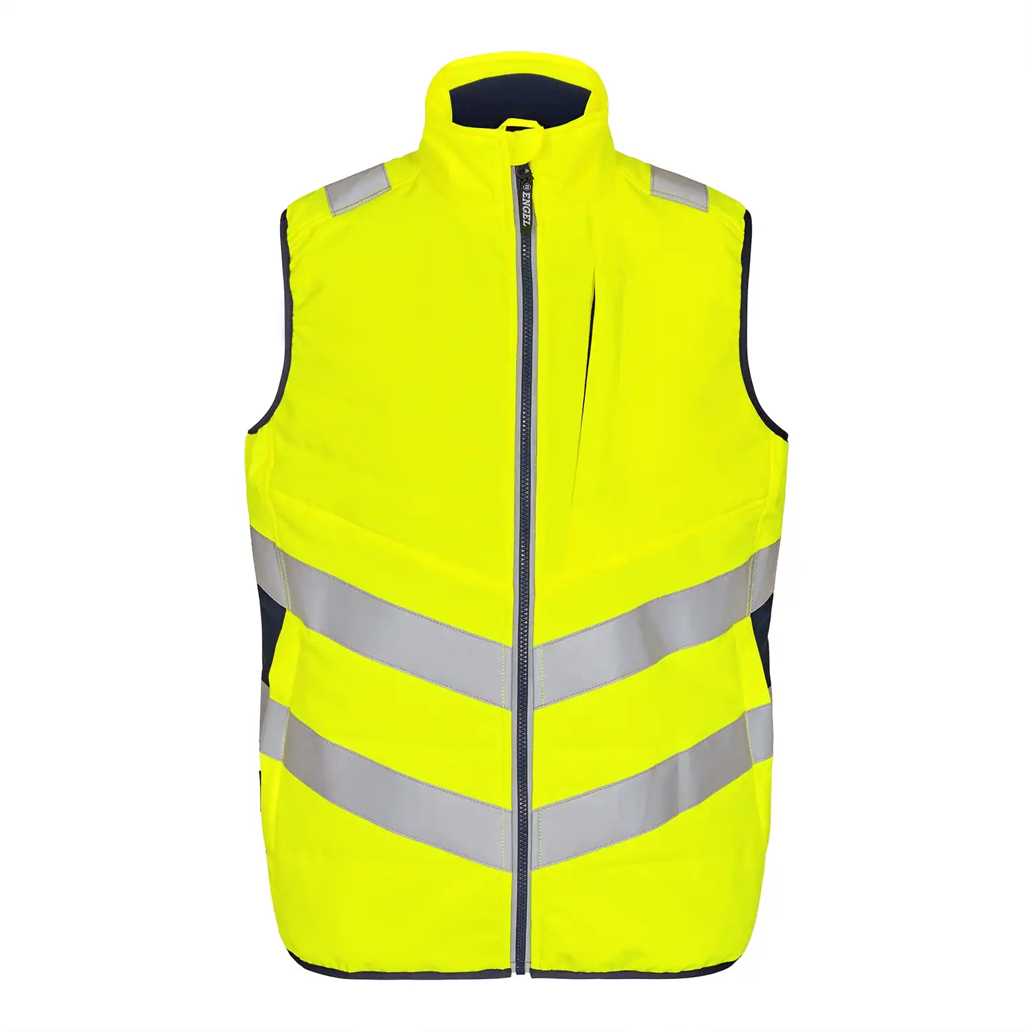 Zip-In Warnschutz Steppweste "5159-158" Safety Kl. 1 in gelb/marine, L - Thumbnail 1