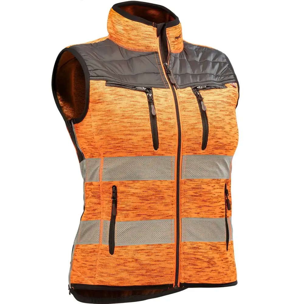 Damen Strickweste "INUIT TEDDY" in neonorange-melange/reflex, M - Bild 1