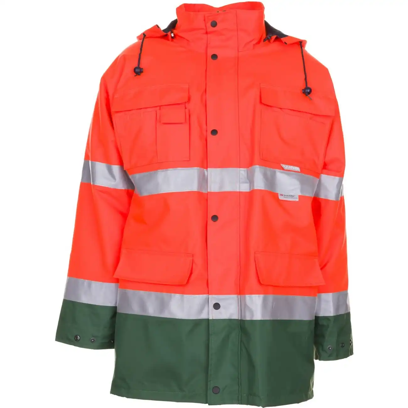 Warnschutz Winter-Parka 2in1 "KONTRAST" in orange/grün, 4XL - Bild 1