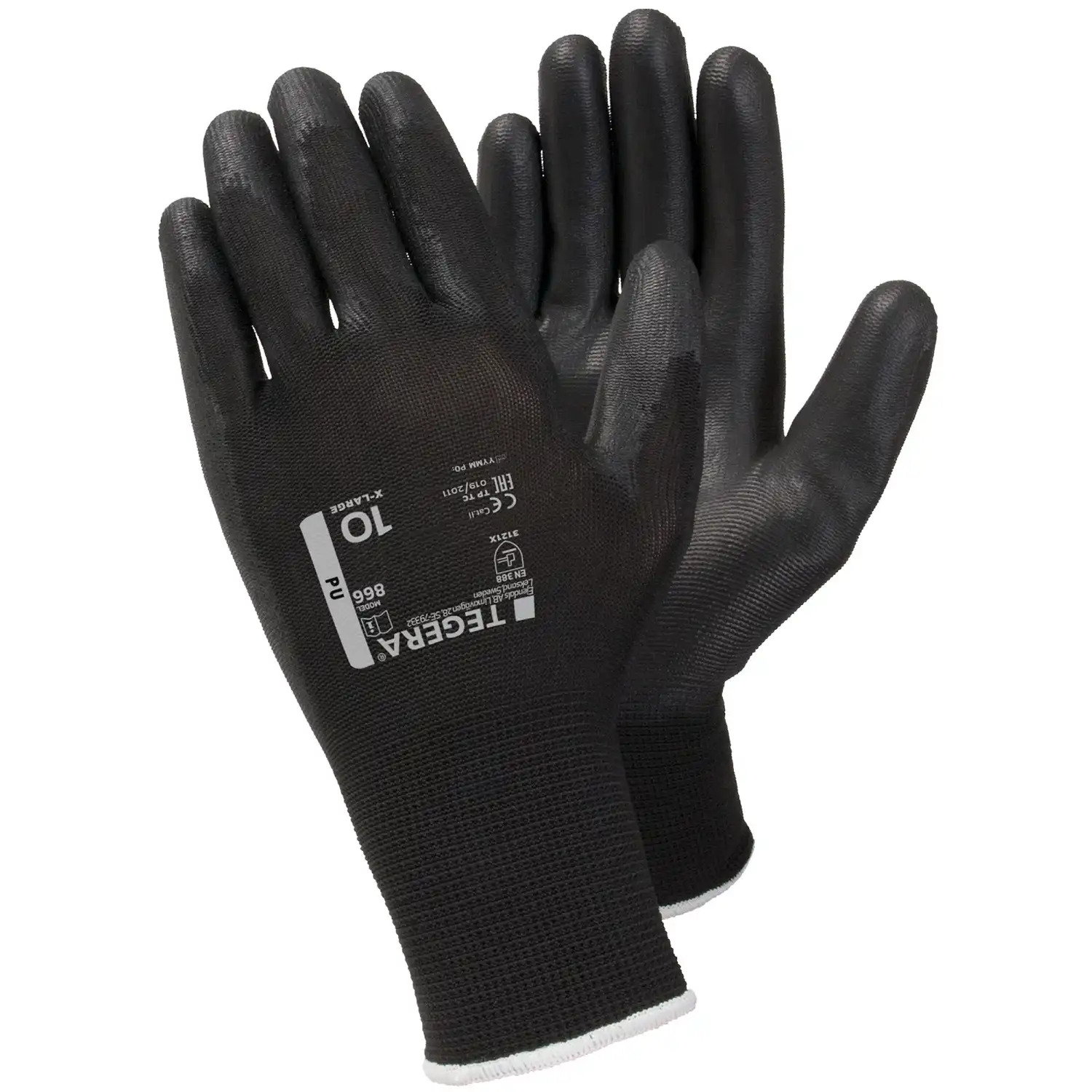 PU-Handschuhe 866 Schwarz | 6 Paar pro VPE in 9 (L) - Thumbnail 1