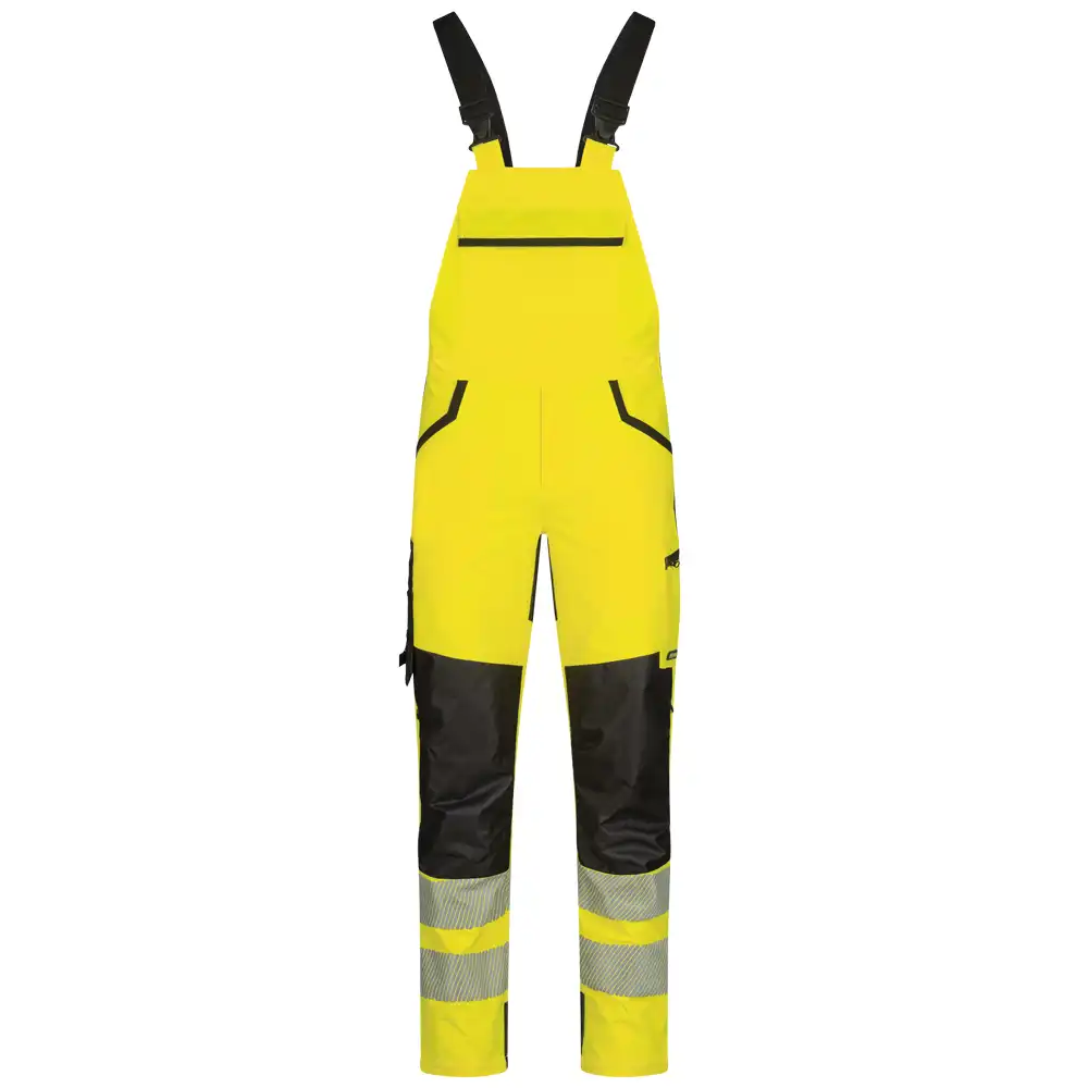 Warnschutz Stretch Latzhose  in gelb/schwarz, 50 - Thumbnail 1