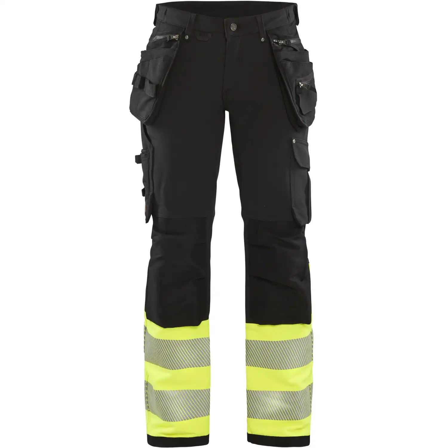 Damen Warnschutz Handwerkerhose "7193" in schwarz/gelb, C34 - Thumbnail 1