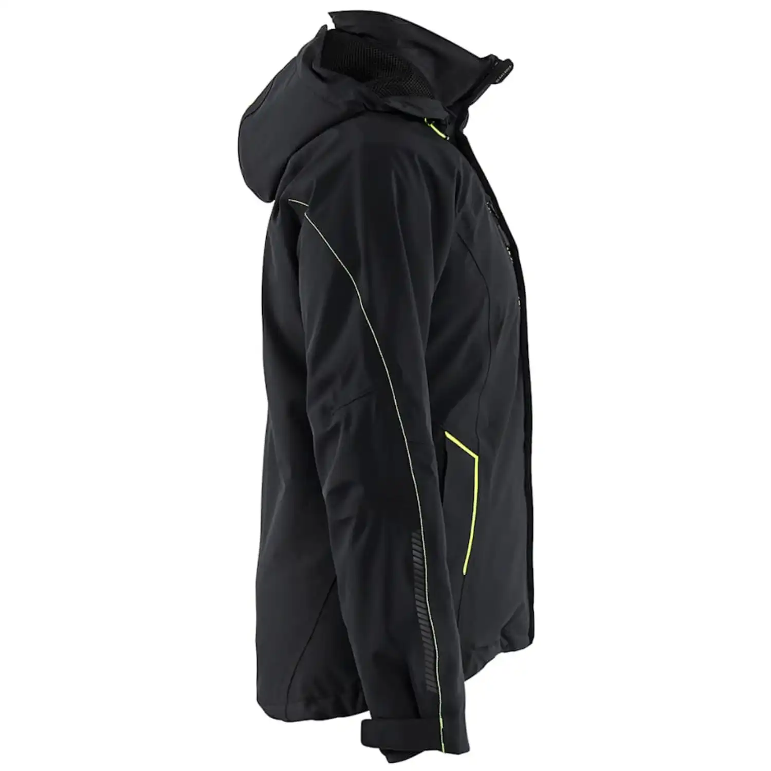 Damen Stretch Winterjacke "4408" in schwarz/gelb, L - Thumbnail 5