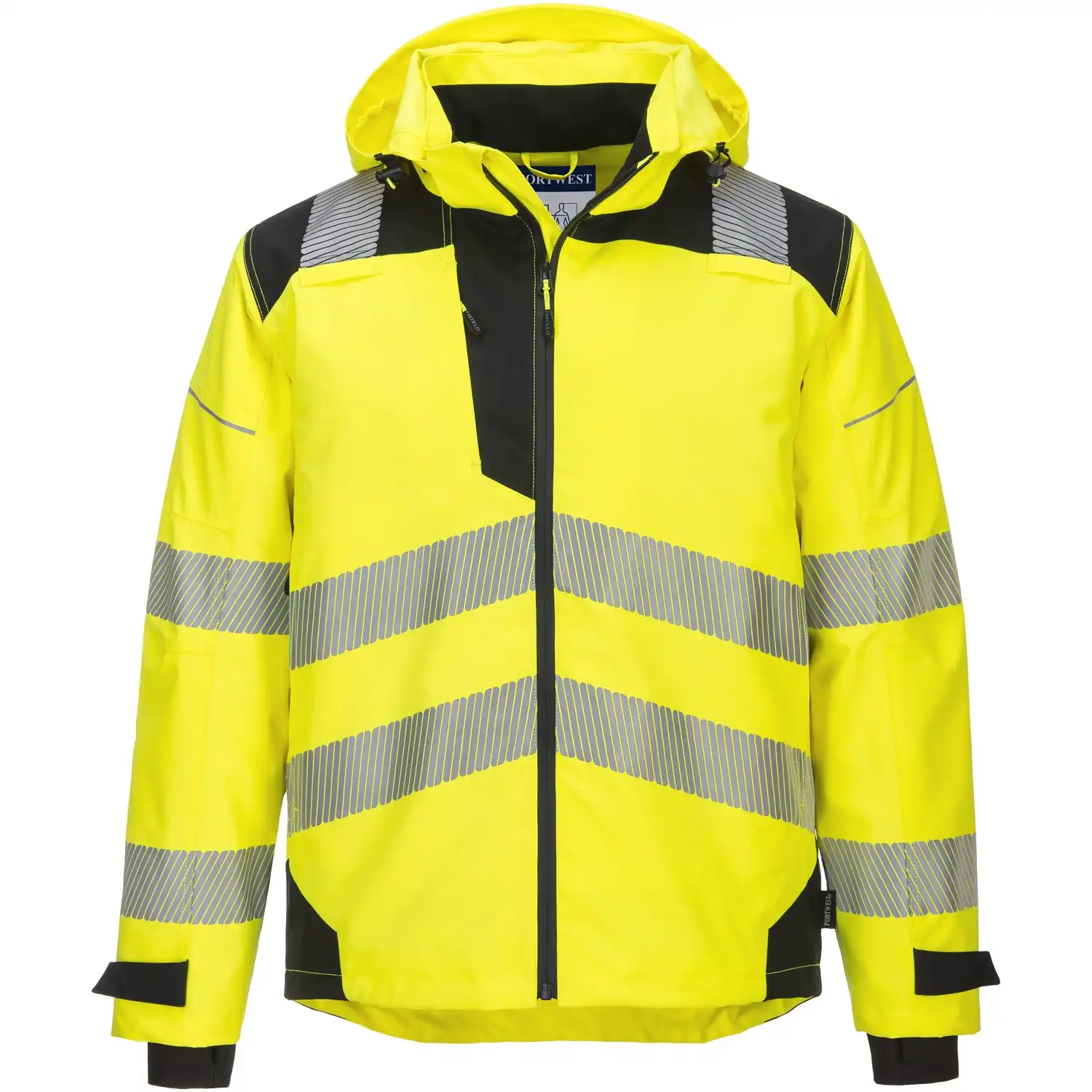 Warnschutz Regenjacke "PW360" PW3 Extreme in gelb/schwarz, M - Thumbnail 1