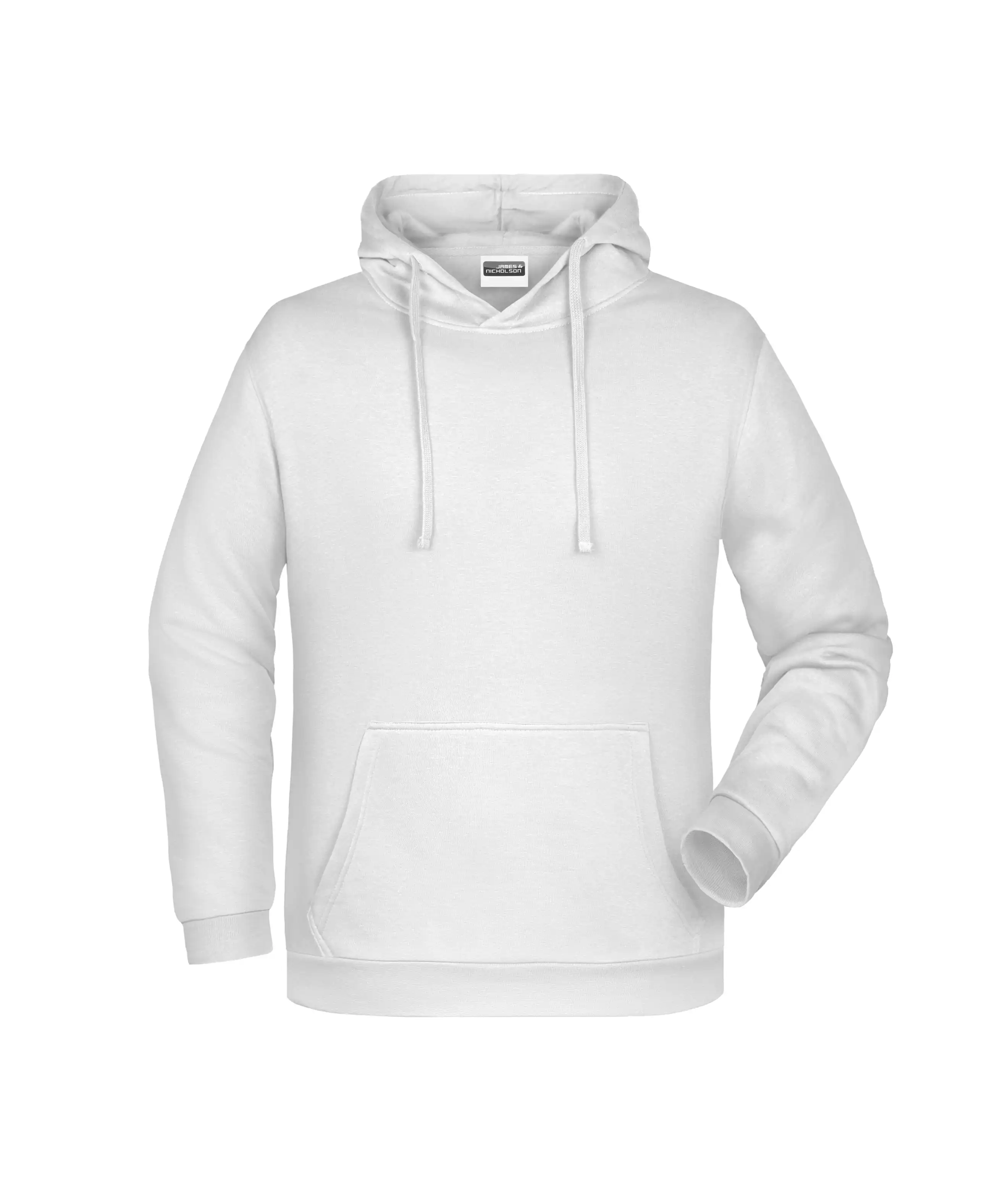 Herren Basic Hoody Men "JN796" in white, M - Bild 1