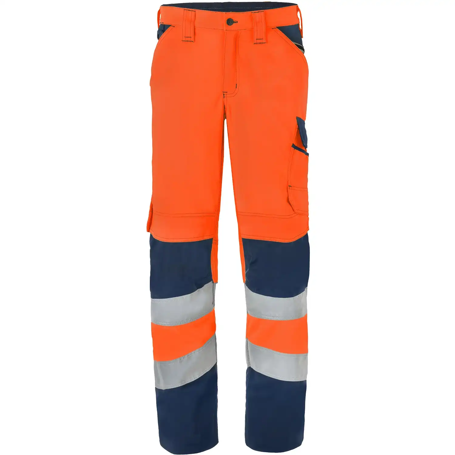 Warnschutz Bundhose "80228" High Visibility Excellence in orange/marine, 48 - Bild 1