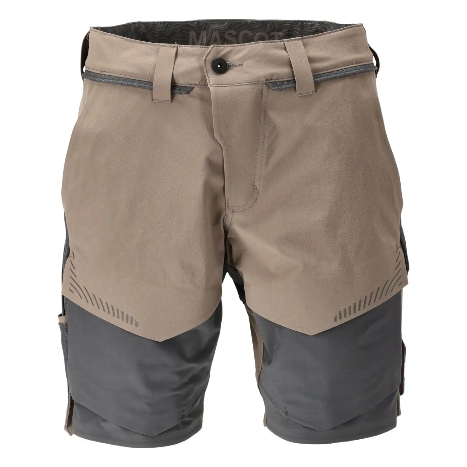 Stretch-Shorts "22149-605" Customized in dunkel-sandbeige/anthrazit, 24C48 - Thumbnail 1