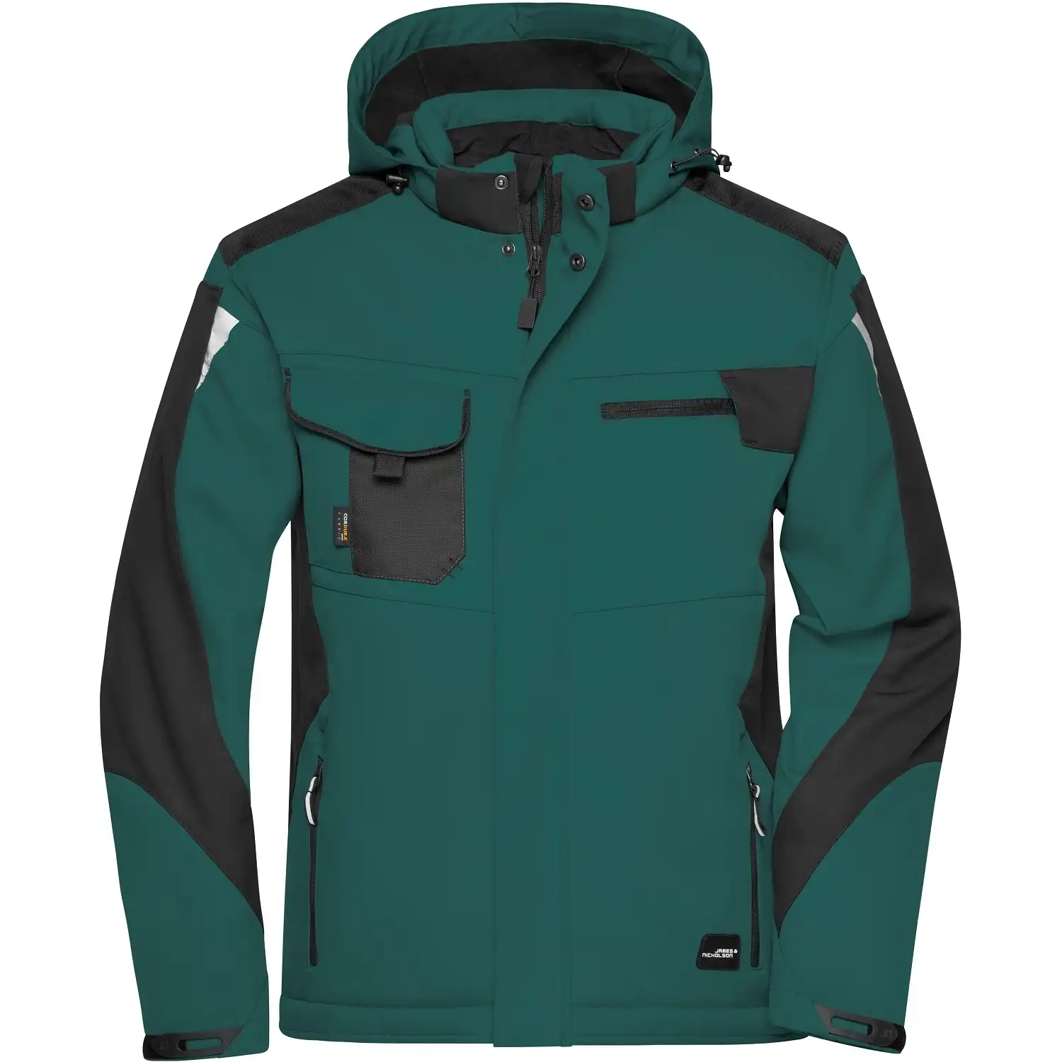 Winter Softshelljacke "JN824" in grün/schwarz, L - Bild 1