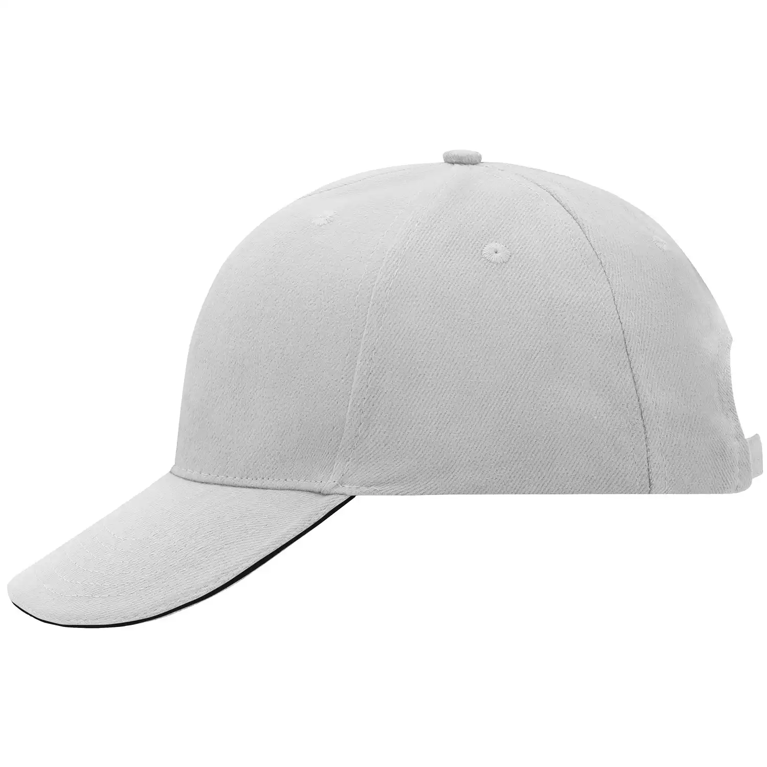 Basecap "MB024" 6-Panel-Sandwich in light-grey/black - Bild 1