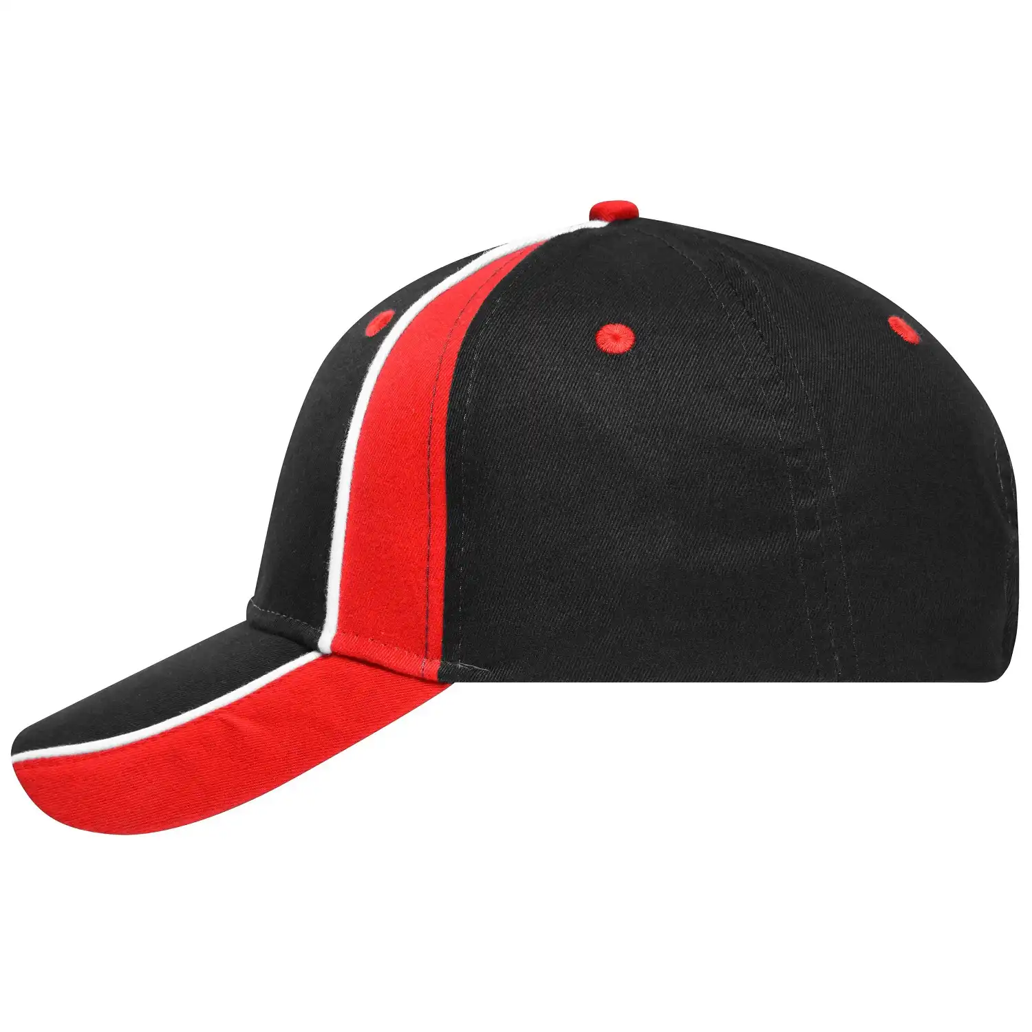 Basecap Club "MB135" 6-Panel in black/red/white - Bild 1