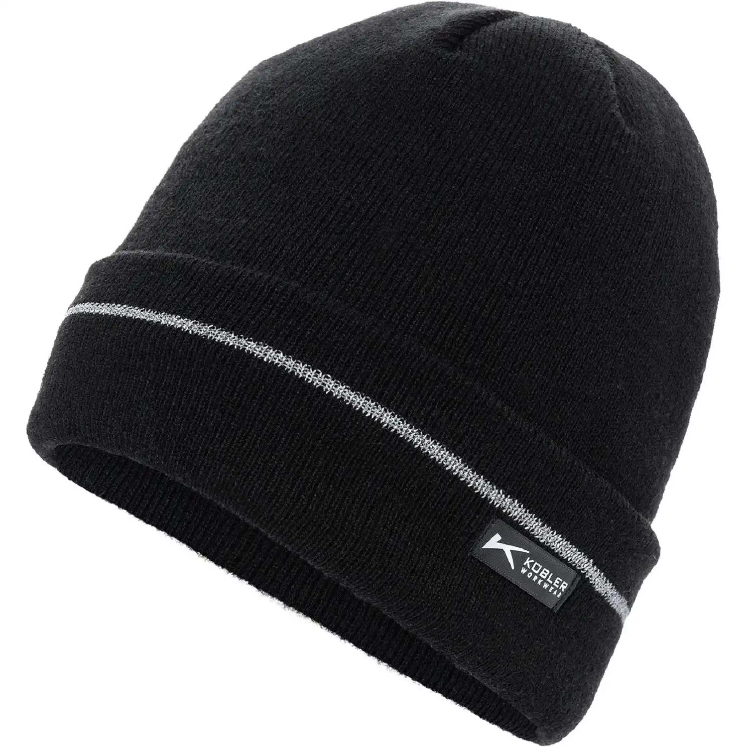 Strickmütze mit Fleece in schwarz - Bild 1