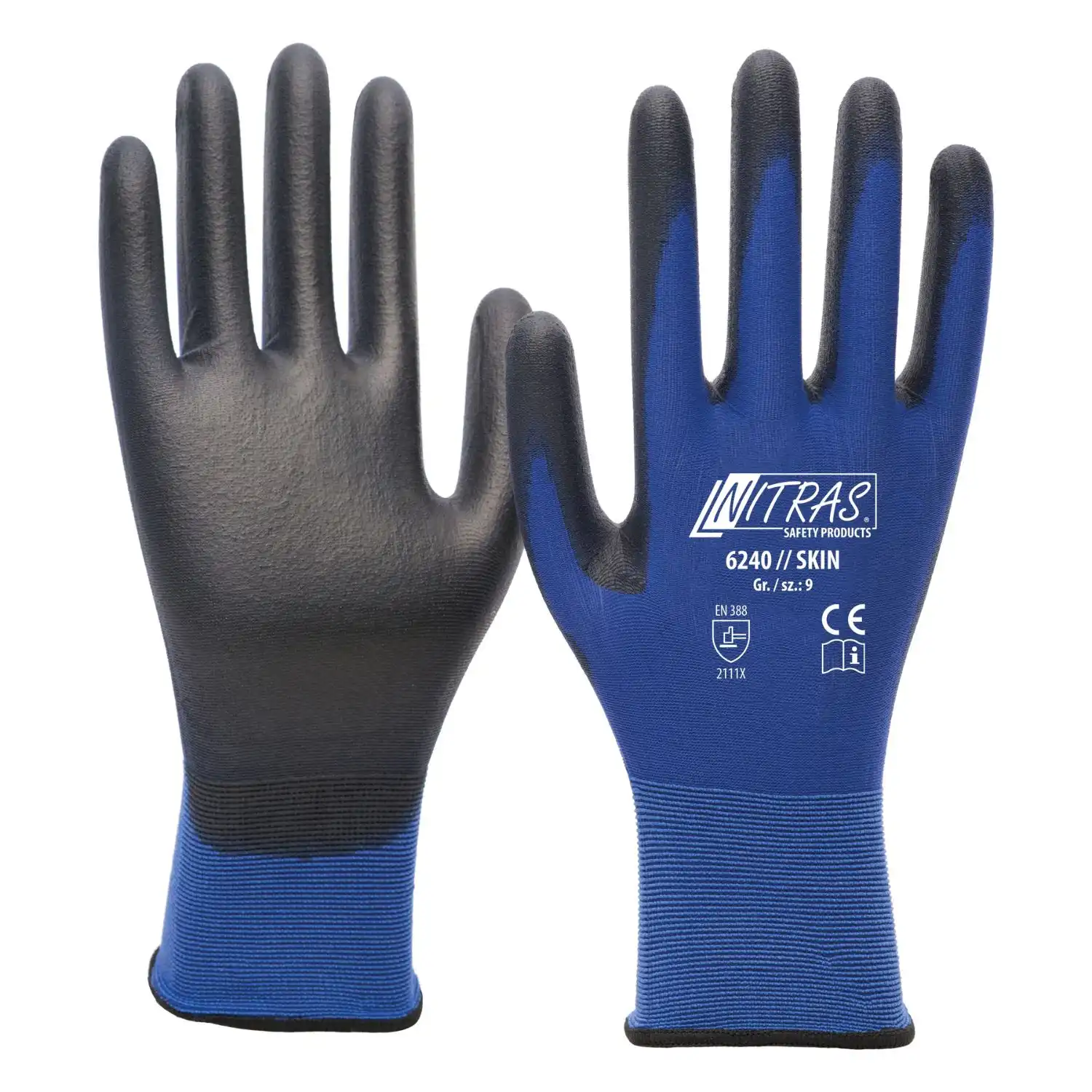 PU Nylon Montagehandschuhe SKIN "6240" blau in 10 (XL) - Thumbnail 1