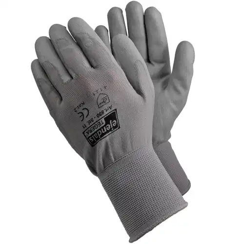 Soft-PU Nylon-Feinstrickhandschuhe schwarz vollbeschichtet - Bild 1