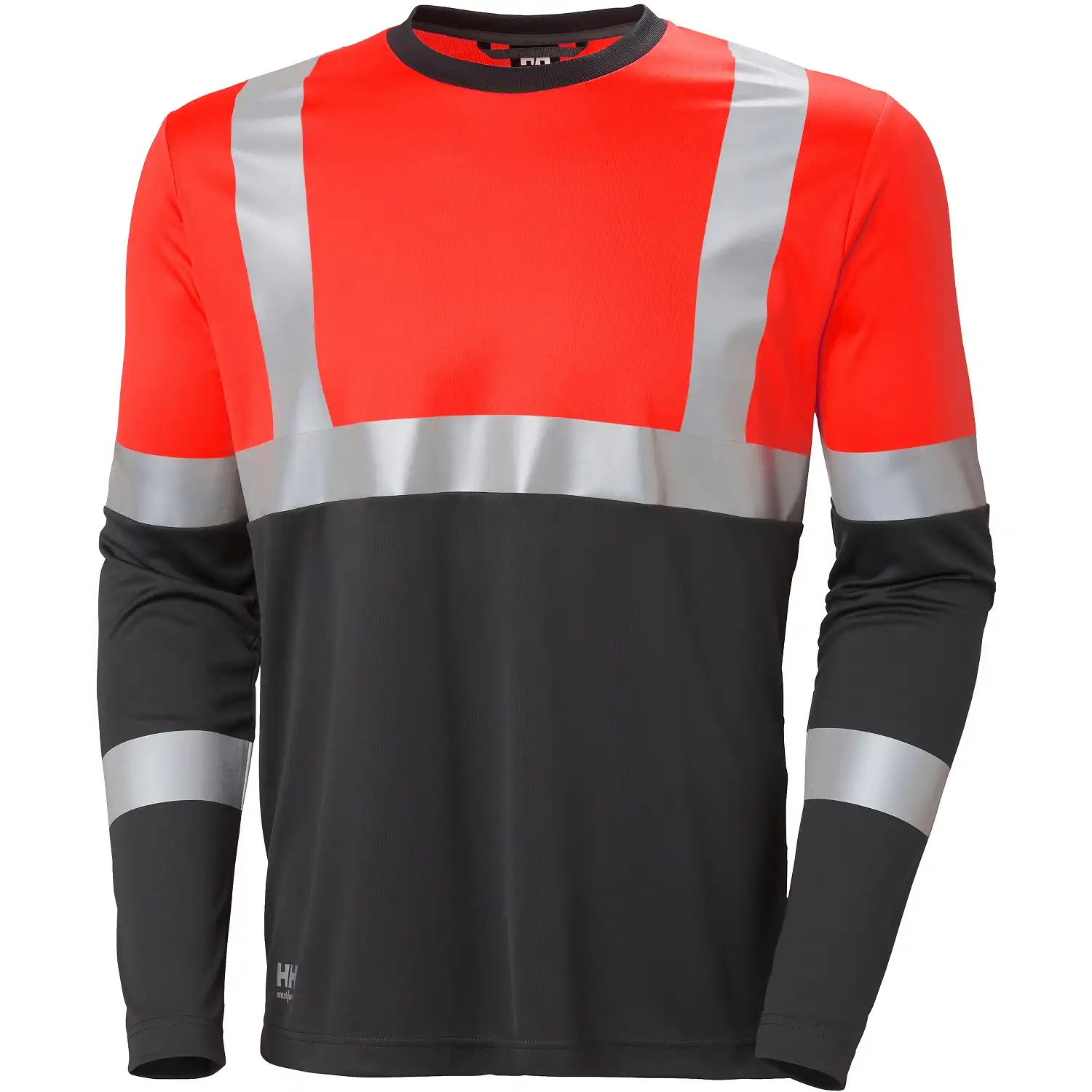 Warnschutz Langarmshirt "ADDVIS" UV-Schutz in rot/schwarz, XS - Thumbnail 1
