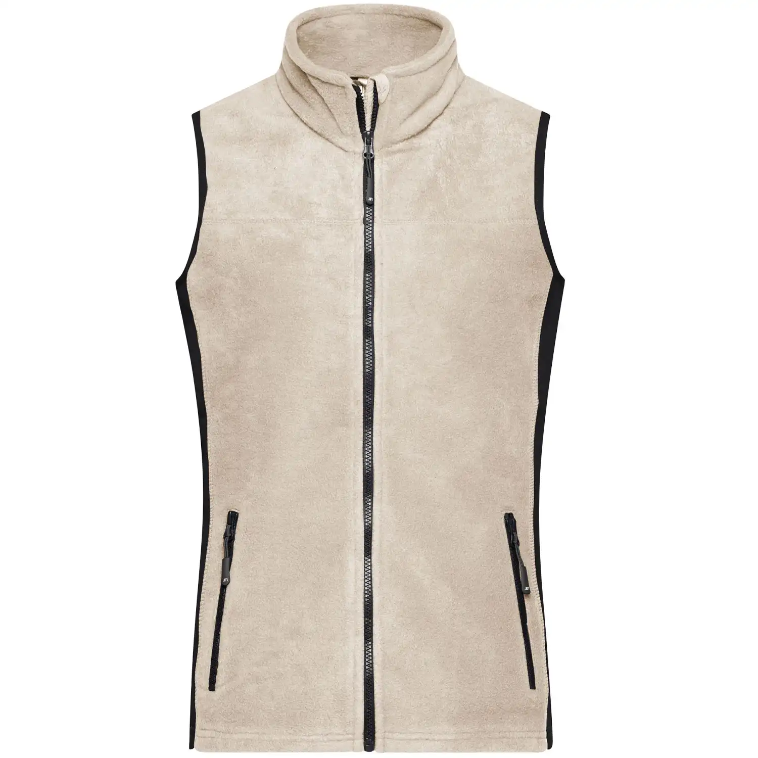 Damen Fleece Weste "JN855" in stone/black, S - Bild 1