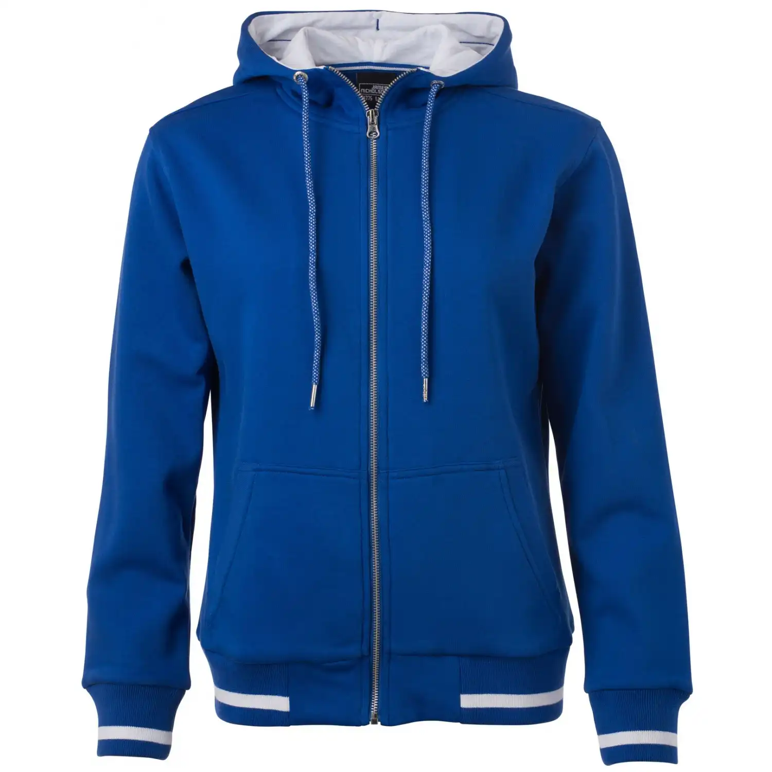 Damen Kapuzen-Sweatjacke "JN775" in royal/white, L - Bild 1