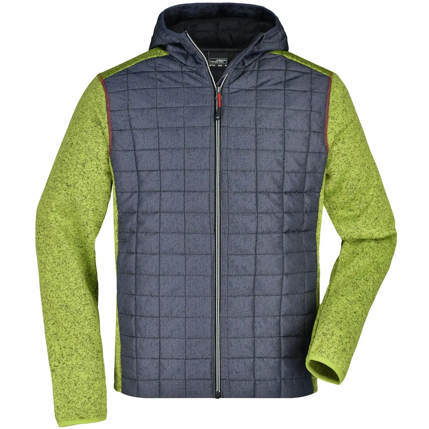 Strickfleecejacke "JN772" in kiwi-melange/anthracite-melang, S - Bild 1