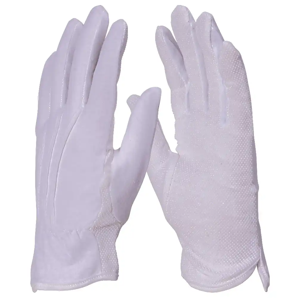 Trikot - Baumwollhandschuhe mit Micro-Noppen, weiß in 8 (M) - Thumbnail 1