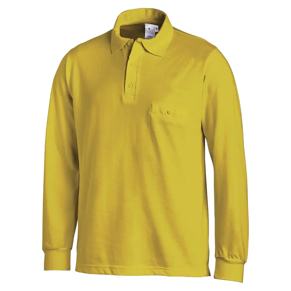Langarm-Poloshirt "08/841" in gelb, L - Bild 1