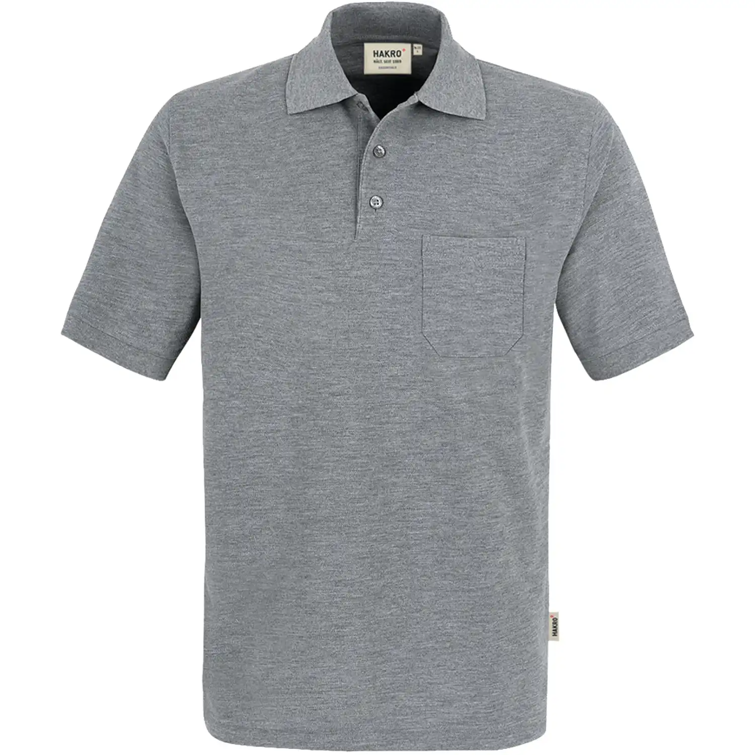 Pocket-Poloshirt "TOP" 802 in grau-meliert, L - Bild 1