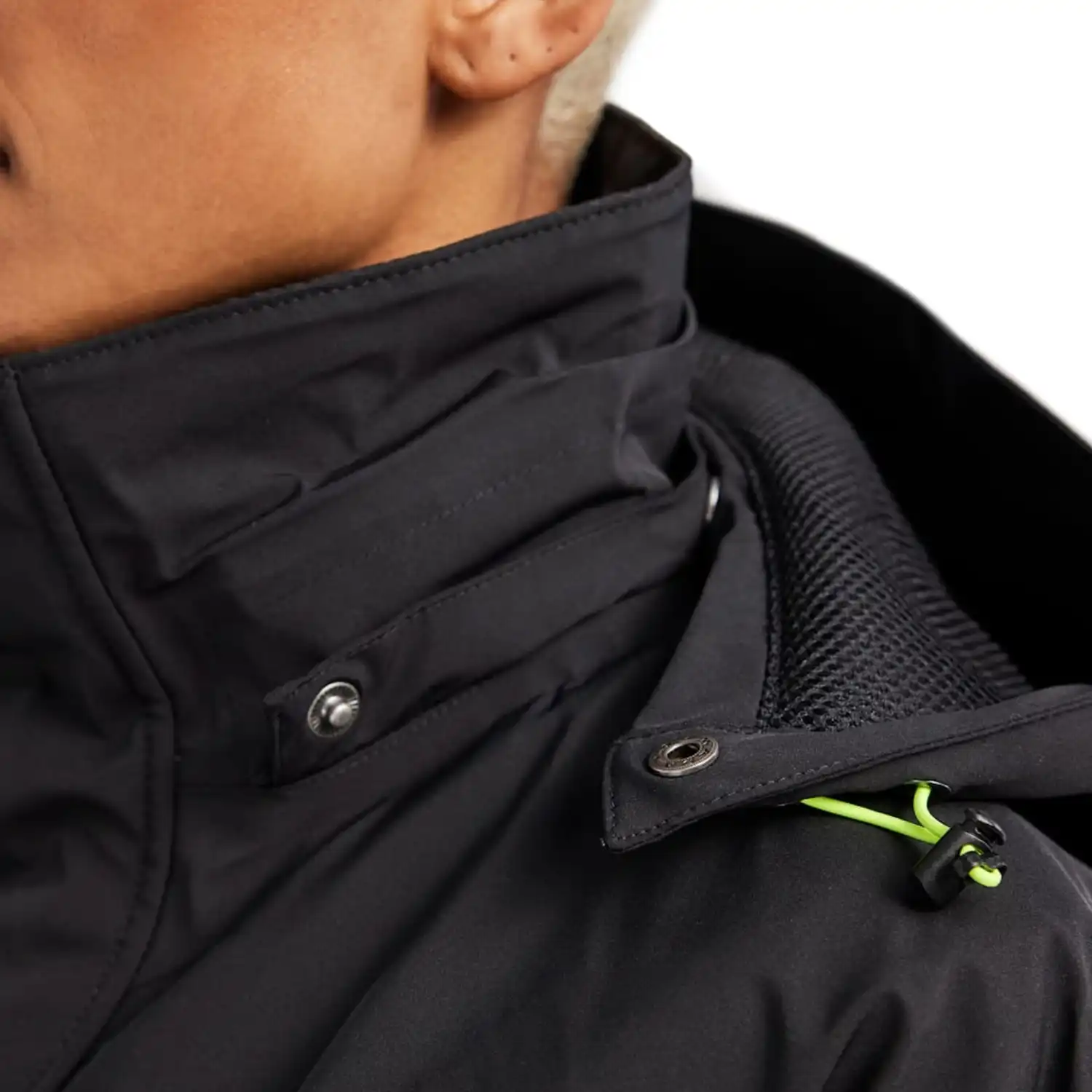 Damen Stretch Winterjacke "4408" in schwarz/gelb, L - Thumbnail 6