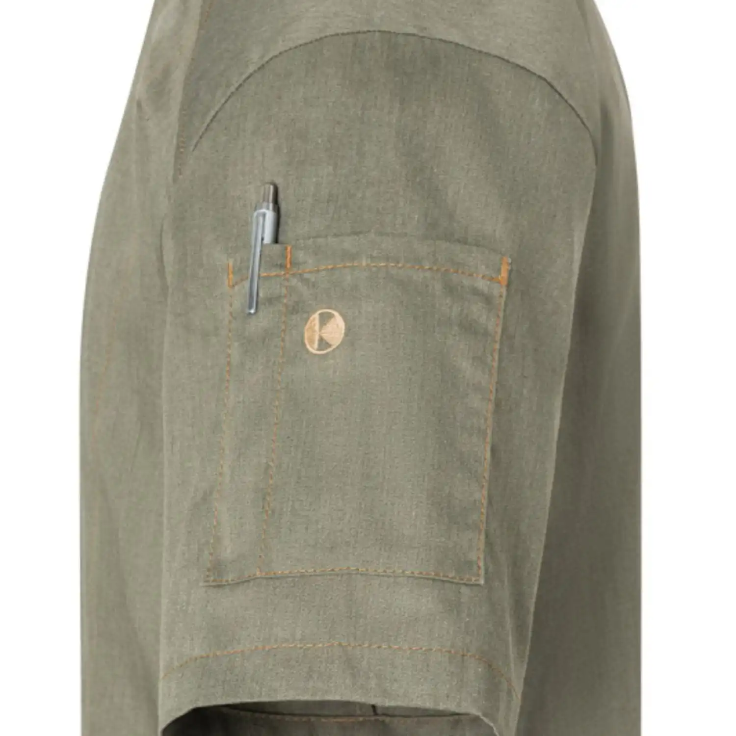 Herren Kochjacke Jeans "JM 32" in 72, vintage moosgrün - Thumbnail 5