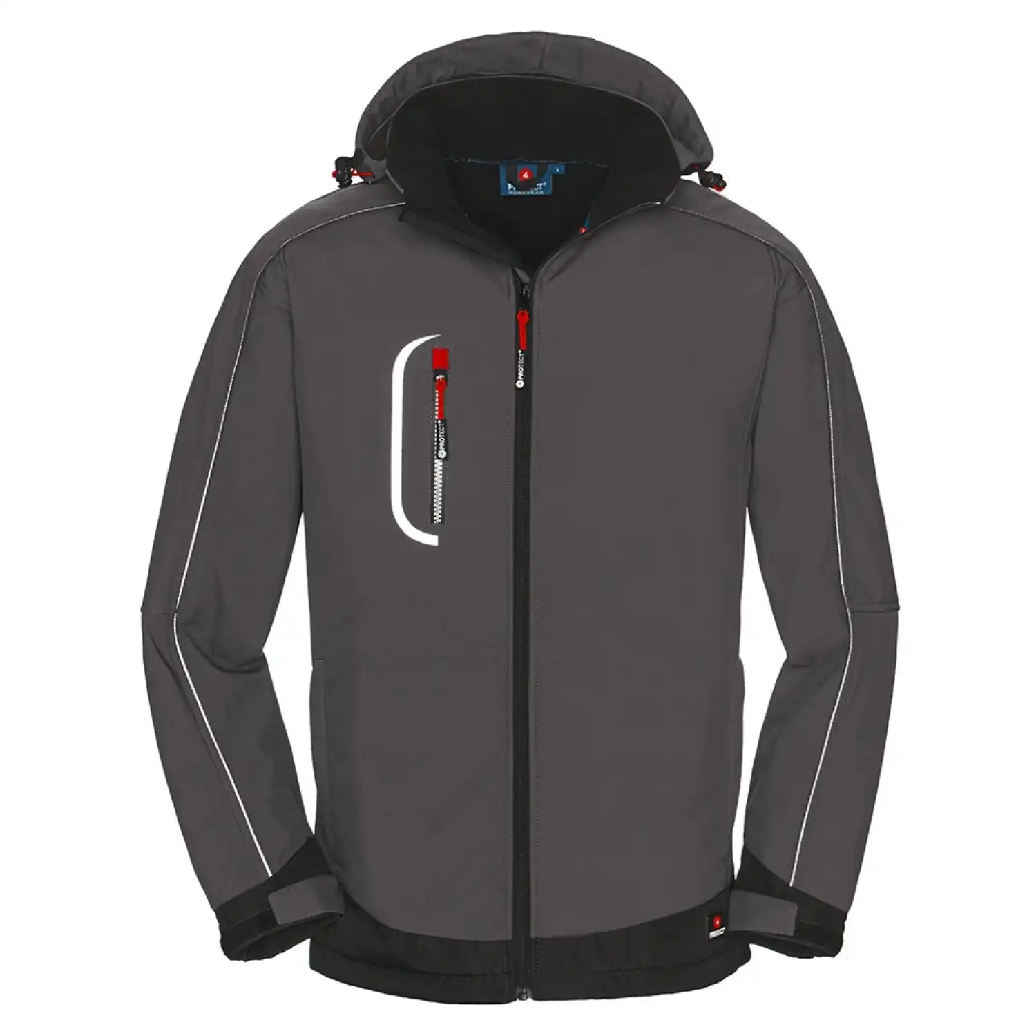 Workwear Softshell-Jacke "Montana" in grau/schwarz, L - Thumbnail 1