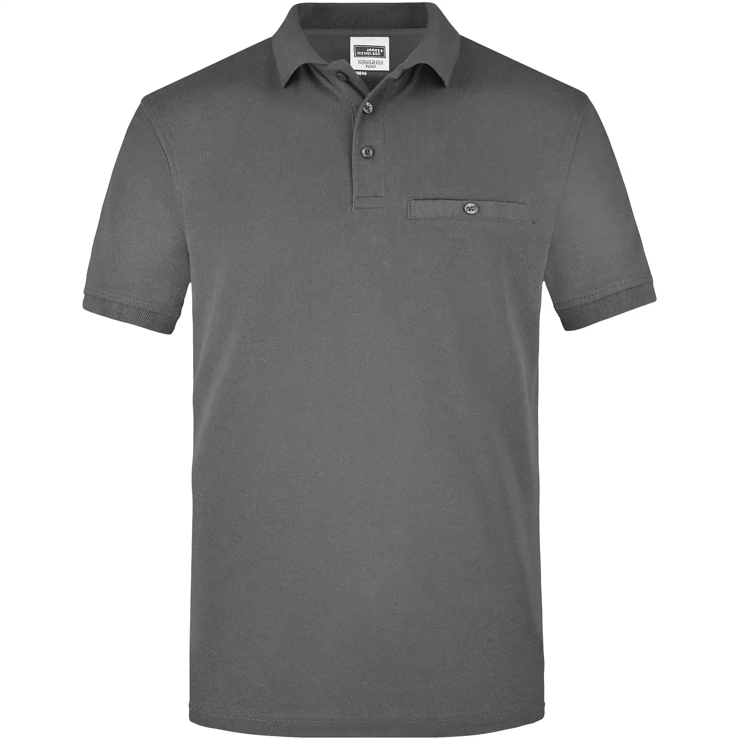 Pocket Polo-Shirt "JN846" in dark-grey, L - Bild 1