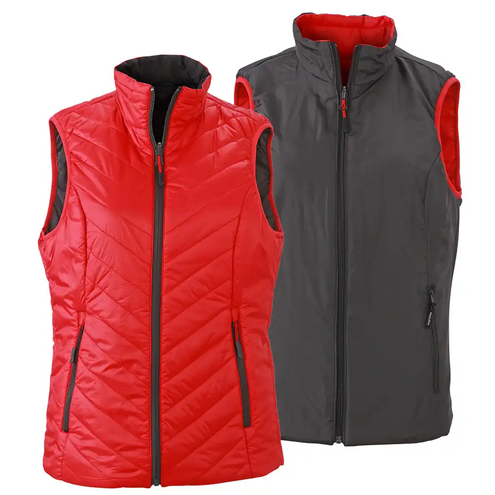 Damen Wende-Steppweste "JN1089" in red/carbon, S - Bild 1