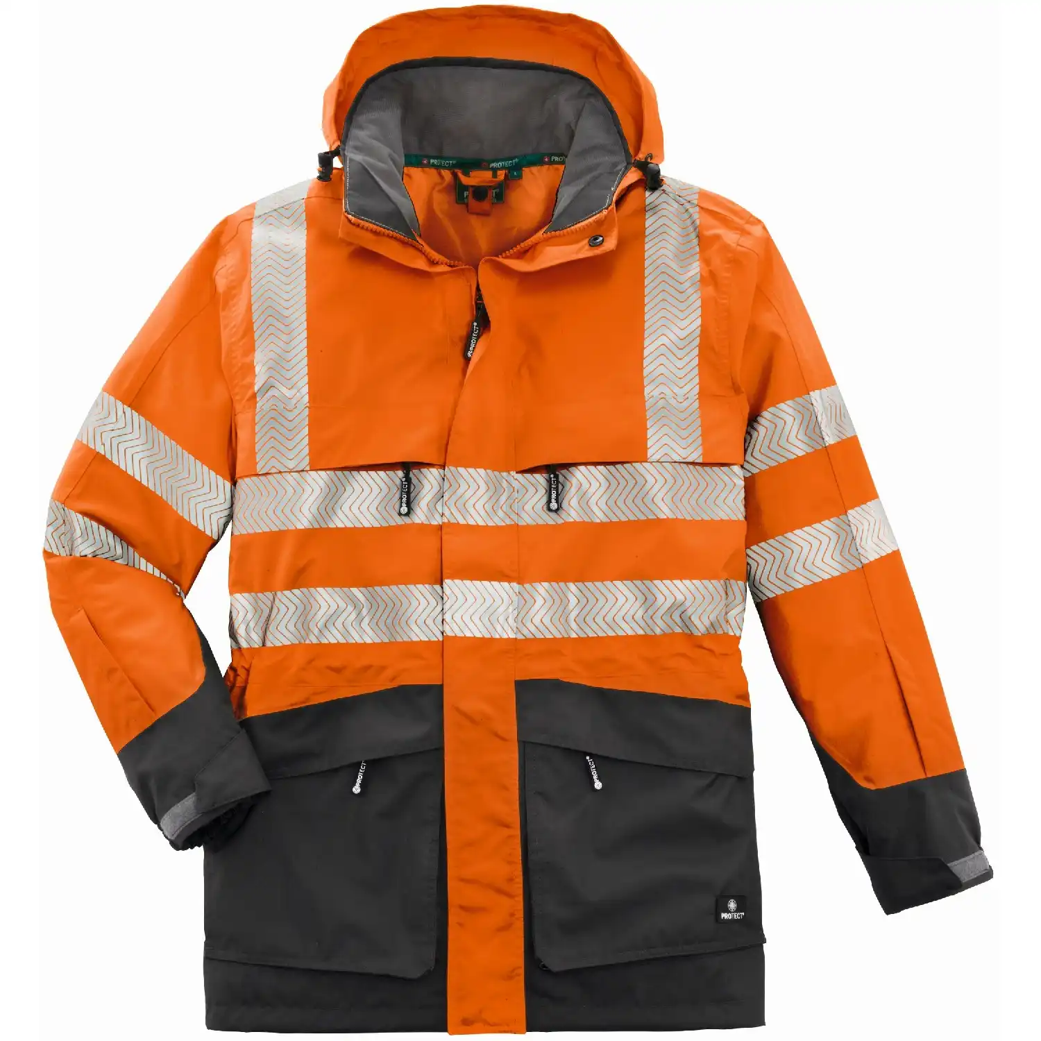 Warn- & Wetterschutzjacke "TAMPA" in leuchtorange/grau, M - Bild 1