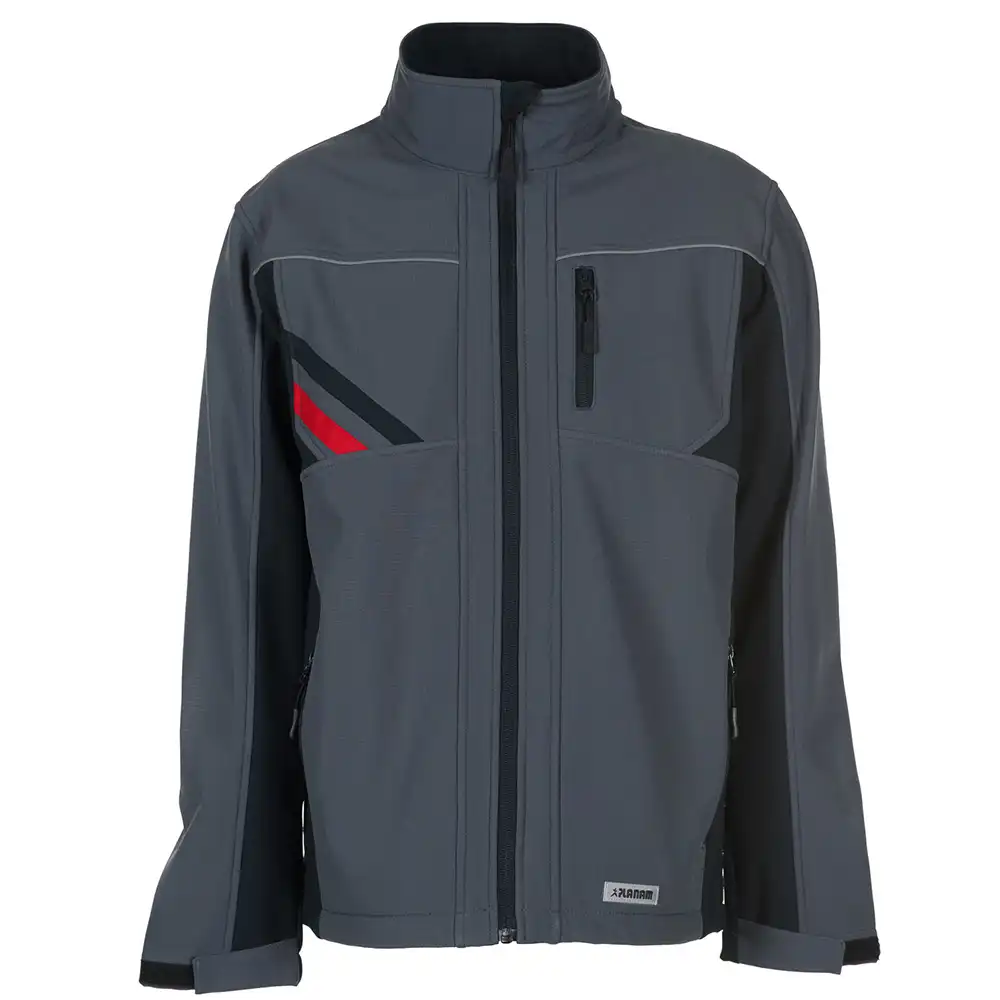 Softshelljacke "HIGHLINE" in schiefer/schwarz/rot, 4XL - Thumbnail 1