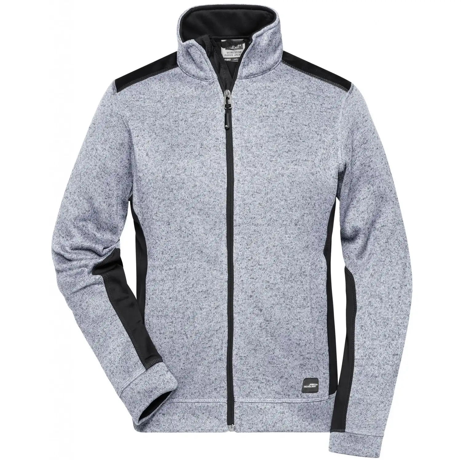 Damen Strick Fleece Jacke "JN861" in white-melange/carbon, 3XL - Bild 1